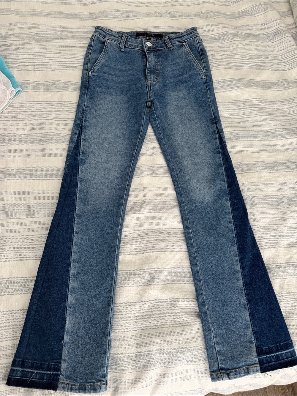Girls Joe's Jeans Two-Tone Blue Flare Jeans